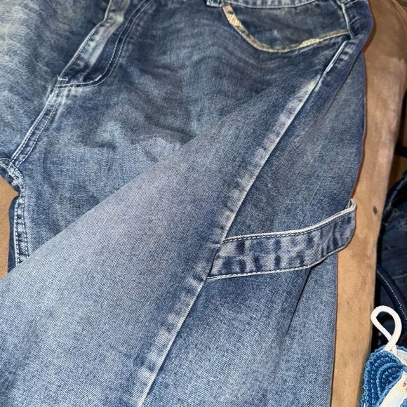 Men’s VTG oversized jorts Play‎ Bigg brand Knee-Length blue Jean Shorts size 42 - Picture 5 of 9